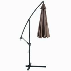 Costway 10' Hanging Umbrella Patio Sun Shade Offset Outdoor Market W/t Cross Base Tan -Deals Patio Umbrellas Store unnamed file 2280