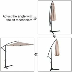 Costway 10' Hanging Umbrella Patio Sun Shade Offset Outdoor Market W/t Cross Base Beige -Deals Patio Umbrellas Store unnamed file 2289