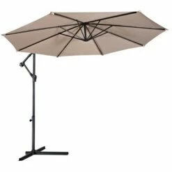 Costway 10' Hanging Umbrella Patio Sun Shade Offset Outdoor Market W/t Cross Base Beige -Deals Patio Umbrellas Store unnamed file 2292
