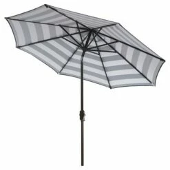 Iris Fashion Line 9' Umbrella - Safavieh Navy/ White