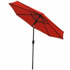 Sunnydaze Decor Sunnydaze Outdoor Aluminum Patio Table Umbrella with Polyester Canopy and Push Button Tilt and Crank - 9' - Burnt Orange -Deals Patio Umbrellas Store unnamed file 2381