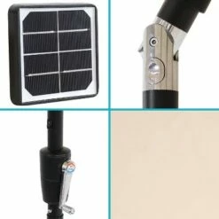 Sunnydaze Decor Sunnydaze Outdoor Rectangle Patio Market Umbrella with Solar LED Lights, Beige -Deals Patio Umbrellas Store unnamed file 2411