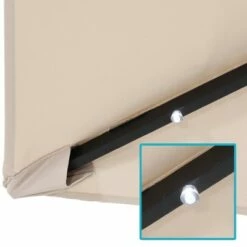 Sunnydaze Decor Sunnydaze Outdoor Rectangle Patio Market Umbrella with Solar LED Lights, Beige -Deals Patio Umbrellas Store unnamed file 2412