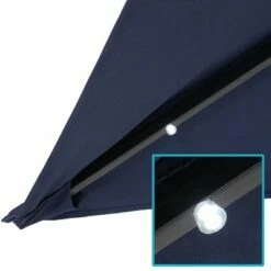 Sunnydaze Decor Sunnydaze Outdoor Rectangle Patio Market Umbrella with Solar LED Lights, Navy Blue -Deals Patio Umbrellas Store unnamed file 2420