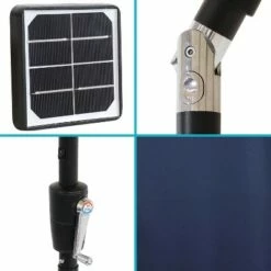 Sunnydaze Decor Sunnydaze Outdoor Rectangle Patio Market Umbrella with Solar LED Lights, Navy Blue -Deals Patio Umbrellas Store unnamed file 2421