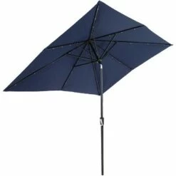 Sunnydaze Decor Sunnydaze Outdoor Rectangle Patio Market Umbrella with Solar LED Lights, Navy Blue -Deals Patio Umbrellas Store unnamed file 2425