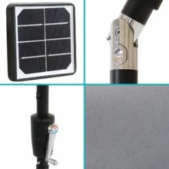 Sunnydaze Decor Sunnydaze Outdoor Rectangle Patio Market Umbrella with Solar LED Lights, Gray -Deals Patio Umbrellas Store unnamed file 2430