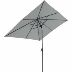 Sunnydaze Decor Sunnydaze Outdoor Rectangle Patio Market Umbrella with Solar LED Lights, Gray -Deals Patio Umbrellas Store unnamed file 2434