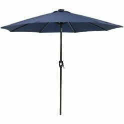 Sunnydaze Decor Sunnydaze Outdoor Pool Patio Table Umbrella with Spun-Polyester Shade, Solar LED Lights and Tilt - 9' - Navy Blue -Deals Patio Umbrellas Store unnamed file 2452