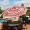 Sunnydaze Decor Sunnydaze Outdoor Aluminum Patio Umbrella with Solar LED Lights, Tilt, and Crank - 9' - Awning Stripe -Deals Patio Umbrellas Store unnamed file 2456