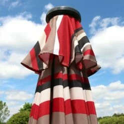 Sunnydaze Decor Sunnydaze Outdoor Aluminum Patio Umbrella with Solar LED Lights, Tilt, and Crank - 9' - Awning Stripe -Deals Patio Umbrellas Store unnamed file 2459