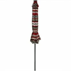 Sunnydaze Decor Sunnydaze Outdoor Aluminum Patio Umbrella with Solar LED Lights, Tilt, and Crank - 9' - Awning Stripe -Deals Patio Umbrellas Store unnamed file 2466