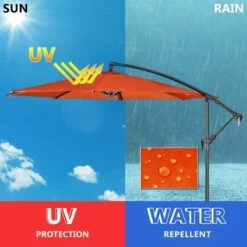 Costway 10 Ft Hanging Umbrella Patio Sun Shade Offset Outdoor Market Cross Base Orange -Deals Patio Umbrellas Store unnamed file 2475