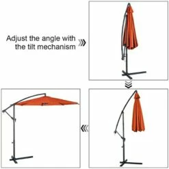Costway 10 Ft Hanging Umbrella Patio Sun Shade Offset Outdoor Market Cross Base Orange -Deals Patio Umbrellas Store unnamed file 2476