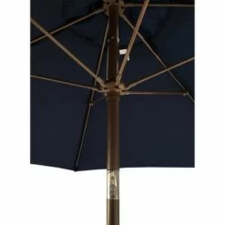 9' x 5' Aluminum Bronze Umbrella Navy Blue - Tropishade