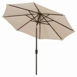 9' Ortega Crank Umbrella - Safavieh Natural