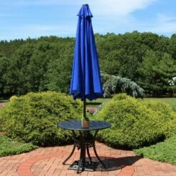 Sunnydaze Decor Sunnydaze Outdoor Aluminum Inside Out Patio Umbrella with Push Button Tilt and Crank - 8' - Blue Starry Galaxy -Deals Patio Umbrellas Store unnamed file 2514