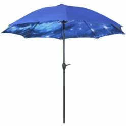 Sunnydaze Decor Sunnydaze Outdoor Aluminum Inside Out Patio Umbrella with Push Button Tilt and Crank - 8' - Blue Starry Galaxy -Deals Patio Umbrellas Store unnamed file 2516