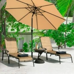 Nuu Garden 9.8' Outdoor Market Umbrella Red