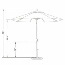 9' Aluminum Push Button Tilt Crank Sunbrella Patio Umbrella - California Umbrella Pacific Blue -Deals Patio Umbrellas Store unnamed file 2585