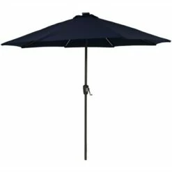 Sunnydaze Decor Sunnydaze Outdoor Solution-Dyed Sunbrella Pool Patio Umbrella with Solar LED Light Bars and Tilt - 9' - Navy Blue -Deals Patio Umbrellas Store unnamed file 2593