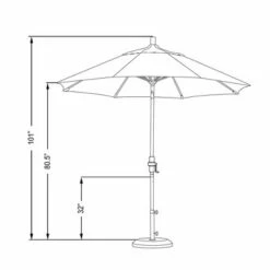 9' Aluminum Collar Tilt Patio Umbrella - California Umbrella White -Deals Patio Umbrellas Store unnamed file 2601
