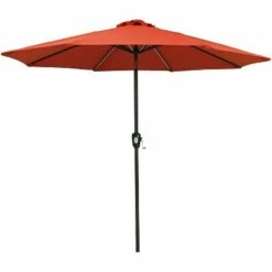 Sunnydaze Decor Sunnydaze Outdoor Pool Patio Table Umbrella with Spun-Polyester Canopy, Solar LED Lights, and Tilt - 9' - Rust Orange -Deals Patio Umbrellas Store unnamed file 2641