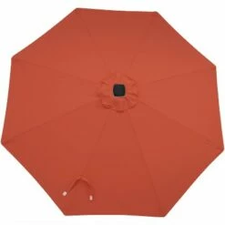 Sunnydaze Decor Sunnydaze Outdoor Pool Patio Table Umbrella with Spun-Polyester Canopy, Solar LED Lights, and Tilt - 9' - Rust Orange -Deals Patio Umbrellas Store unnamed file 2642