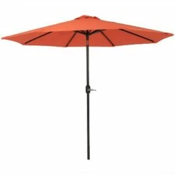 Sunnydaze Decor Sunnydaze Outdoor Aluminum Patio Umbrella with Fade-Resistant Canopy and Auto Tilt and Crank - 9' - Burnt Orange -Deals Patio Umbrellas Store unnamed file 2660
