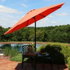 Sunnydaze Decor Sunnydaze Outdoor Aluminum Patio Umbrella with Fade-Resistant Canopy and Auto Tilt and Crank - 9' - Burnt Orange -Deals Patio Umbrellas Store unnamed file 2662