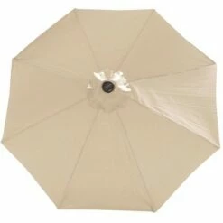 Sunnydaze Decor Sunnydaze Outdoor Solar Patio Umbrella with Polyester Canopy, LED Lights and Push Button Tilt and Crank - 9' - Beige -Deals Patio Umbrellas Store unnamed file 2691