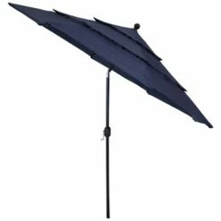 Sunnydaze Decor Sunnydaze Outdoor 3-Tier Deluxe Aluminum Patio Umbrella with Air Vent, Push Button Tilt and Crank - 10' - Navy Blue -Deals Patio Umbrellas Store unnamed file 2713