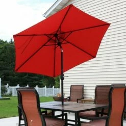 Sunnydaze Decor Sunnydaze Outdoor Aluminum Patio Table Umbrella with Polyester Canopy and Tilt and Crank Shade Control - 7.5' - Burnt Orange -Deals Patio Umbrellas Store unnamed file 2719