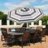 Sunnydaze Decor Sunnydaze Outdoor Aluminum Patio Umbrella with Solar Lights, Tilt, and Crank - 9' - Catalina Beach Stripe -Deals Patio Umbrellas Store unnamed file 2724