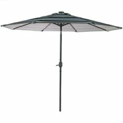 Sunnydaze Decor Sunnydaze Outdoor Aluminum Patio Umbrella with Solar Lights, Tilt, and Crank - 9' - Catalina Beach Stripe -Deals Patio Umbrellas Store unnamed file 2732