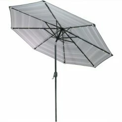 Sunnydaze Decor Sunnydaze Outdoor Aluminum Patio Umbrella with Solar Lights, Tilt, and Crank - 9' - Catalina Beach Stripe -Deals Patio Umbrellas Store unnamed file 2733