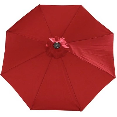 Sunnydaze Decor Sunnydaze Outdoor Patio Umbrella with Polyester Canopy, Solar LED Lights, and Push Button Tilt and Crank - 9' - Red 5 Sunnydaze Decor Sunnydaze Outdoor Patio Umbrella with Polyester Canopy, Solar LED Lights, and Push Button Tilt and Crank - 9' - Red - Image 3