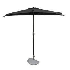 Island Umbrella 9' x 4.5' Lanai Half Patio Umbrella Black -Deals Patio Umbrellas Store unnamed file 2790