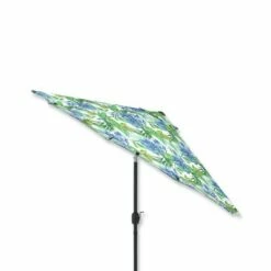 9' Soleil Outdoor Patio Market Umbrella Blue/Green - Pillow Perfect -Deals Patio Umbrellas Store unnamed file 2799