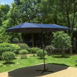 Captiva Designs 13' x 6.5' Rectangular Outdoor Patio Market Umbrella Navy -Deals Patio Umbrellas Store unnamed file 2834
