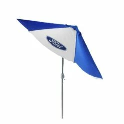 Northlight 9' Ford Officially Licenced Outdoor Patio Umbrella with Hand Crank and Tilt - Blue/White