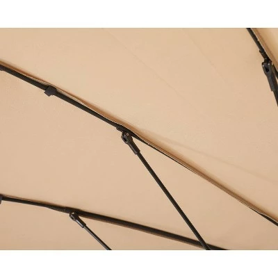 Captiva Designs 10' x 10' Outdoor Patio Market Umbrella with Tilt Crank Beige 7 Captiva Designs 10' x 10' Outdoor Patio Market Umbrella with Tilt Crank Beige - Image 5
