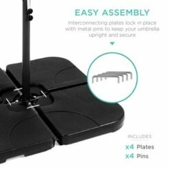 Best Choice Products 4-Piece Cantilever Offset Patio Umbrella Stand Square Base Plate Set w/ Easy-Fill Spouts -Deals Patio Umbrellas Store unnamed file 2943