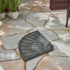 30lb Isla Fan-Shaped Resin Umbrella Base Brushed Black - Christopher Knight Home