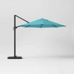 11' Offset Patio Umbrella DuraSeason Fabric™ - Black Pole - Threshold™ Aqua -Deals Patio Umbrellas Store unnamed file 296