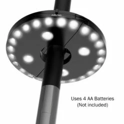 Nature Spring Patio Umbrella Light - 6.25" Diameter, Black