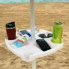 Sunnydaze Decor Sunnydaze Outdoor Drink and Snack Table with Tray Slots and 4 Cup Holders for Beach Umbrella Poles - White -Deals Patio Umbrellas Store unnamed file 2977
