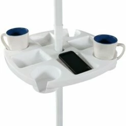 Sunnydaze Decor Sunnydaze Outdoor Drink and Snack Table with Tray Slots and 4 Cup Holders for Beach Umbrella Poles - White 6 Sunnydaze Decor Sunnydaze Outdoor Drink and Snack Table with Tray Slots and 4 Cup Holders for Beach Umbrella Poles - White -Deals Patio Umbrellas Store unnamed file 2979