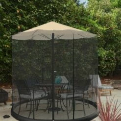 Nature Spring Patio Umbrella Mesh Bug Net Enclosure with Zippered Entrance - 9' x 9' x 7.2', Black -Deals Patio Umbrellas Store unnamed file 2982