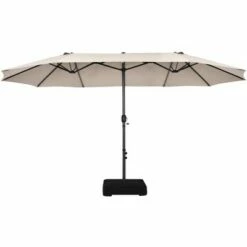 Costway 15FT Double-Sided Twin Patio Umbrella Sun Shade Outdoor Crank Market Base -Deals Patio Umbrellas Store unnamed file 323